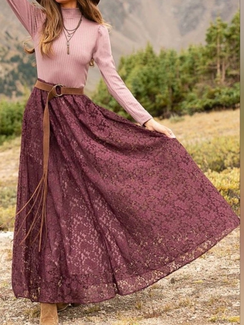 JOYFOLIE Mia Joy Bijourn Maxi Dress With Pockets In Dusty Orchid - Picture 1 of 12